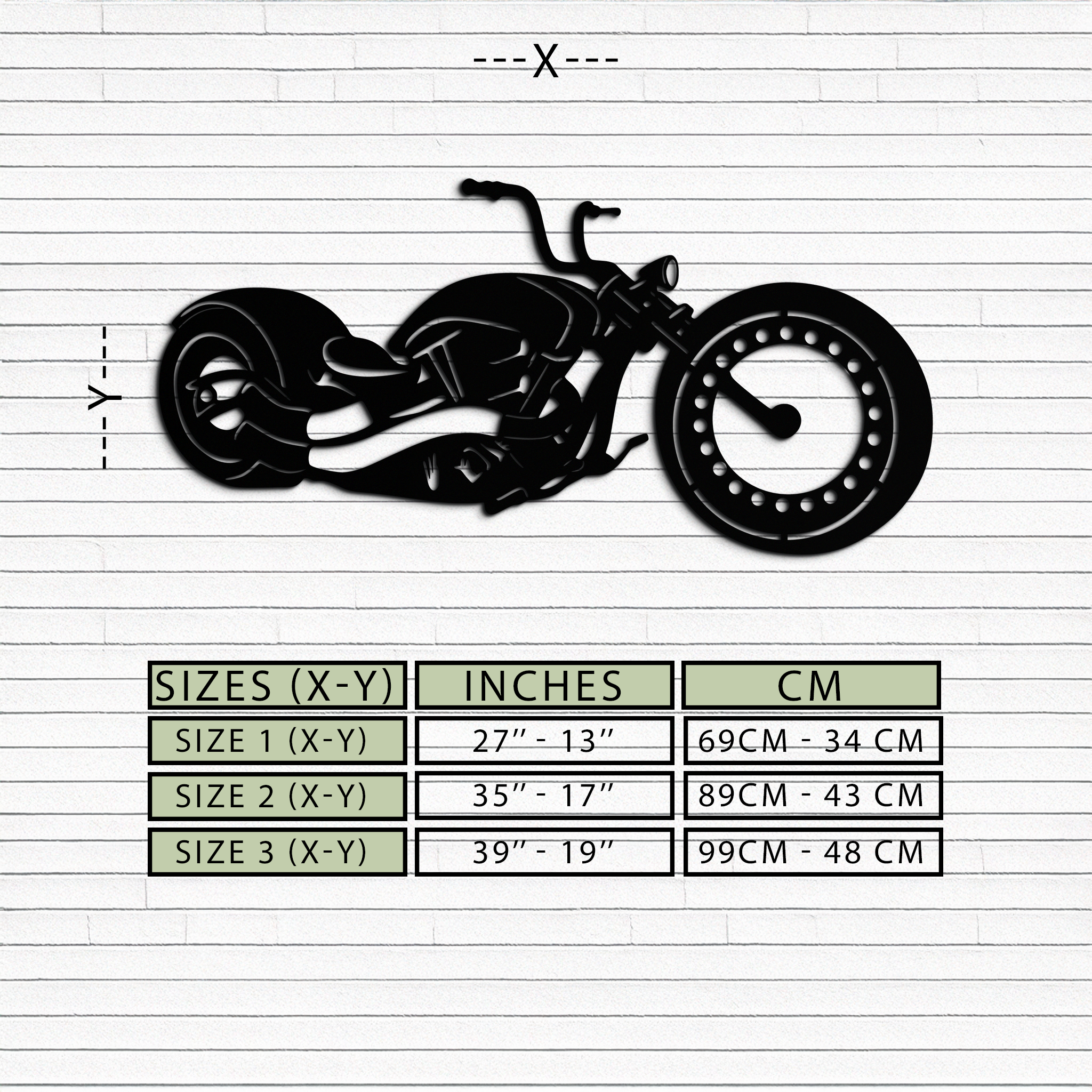 Motorcycle Metal Wall Art - Biker Decor for Garage & Man Cave- KAF172