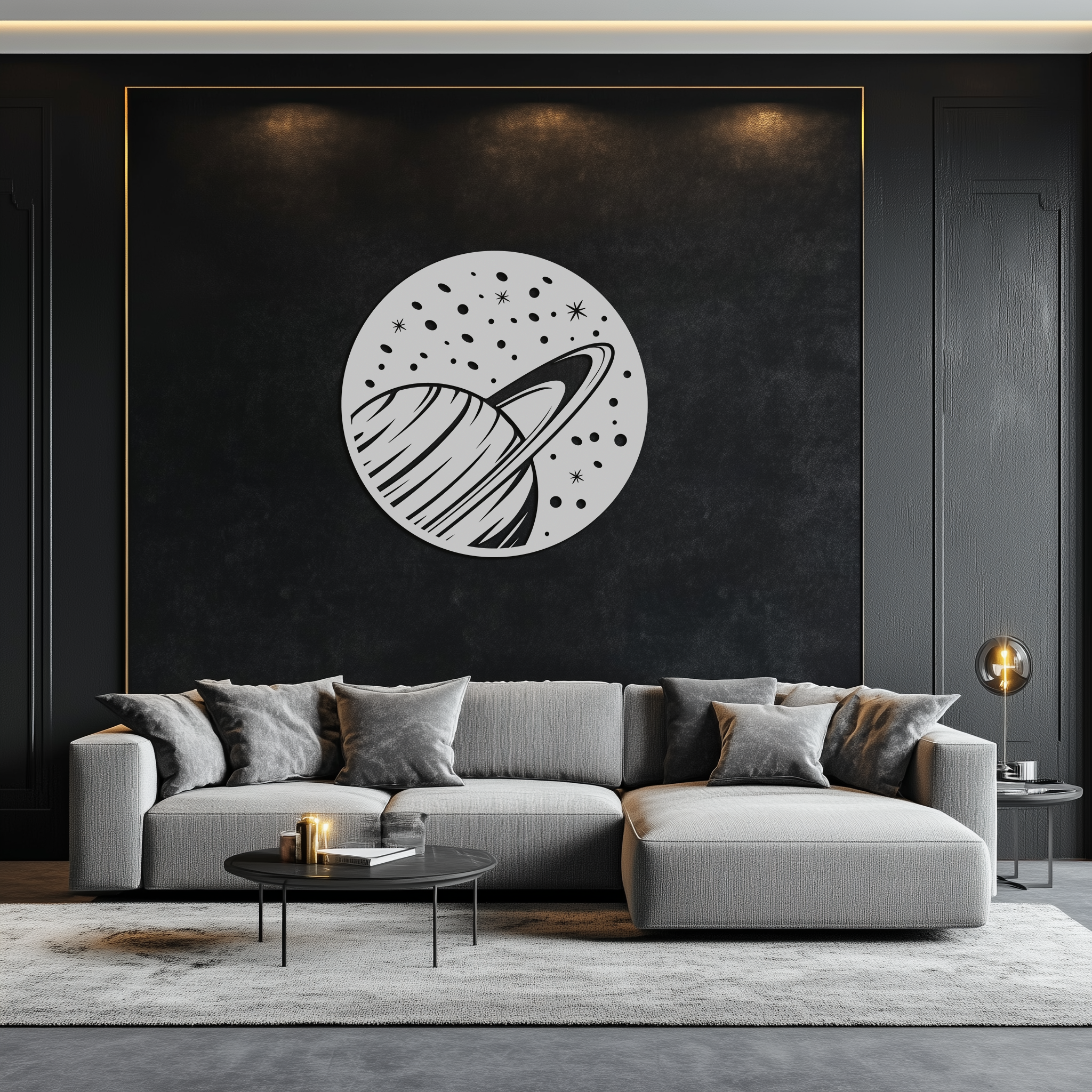 Saturn Planet Metal Wall Art - Cosmic Space Decor- KAF187