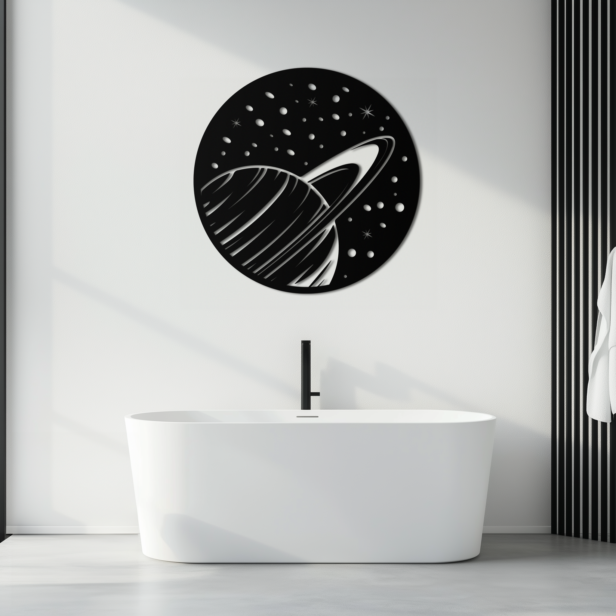 Saturn Planet Metal Wall Art - Cosmic Space Decor- KAF187