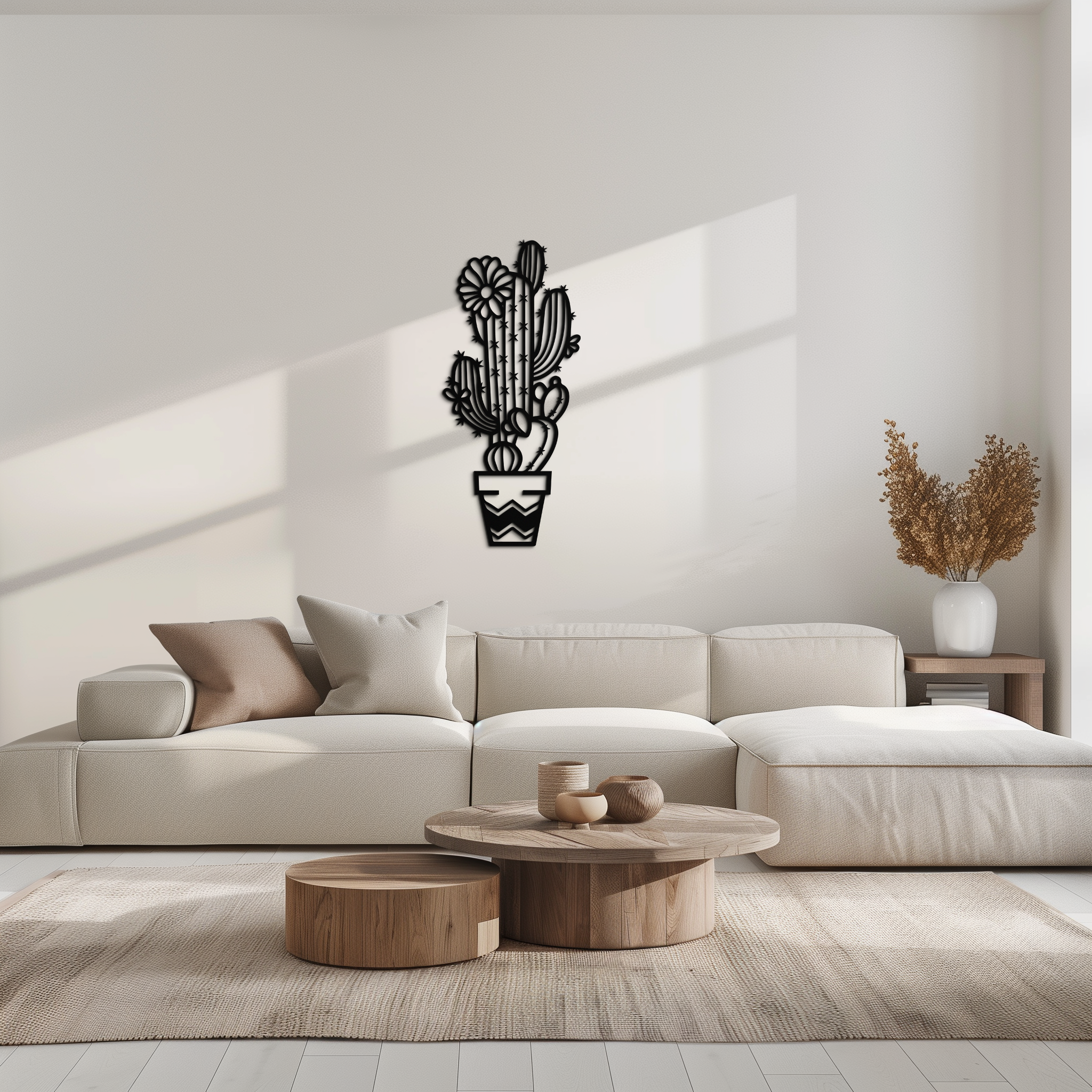 Cactus Metal Wall Art - Modern Geometric Desert Decor - KAF224