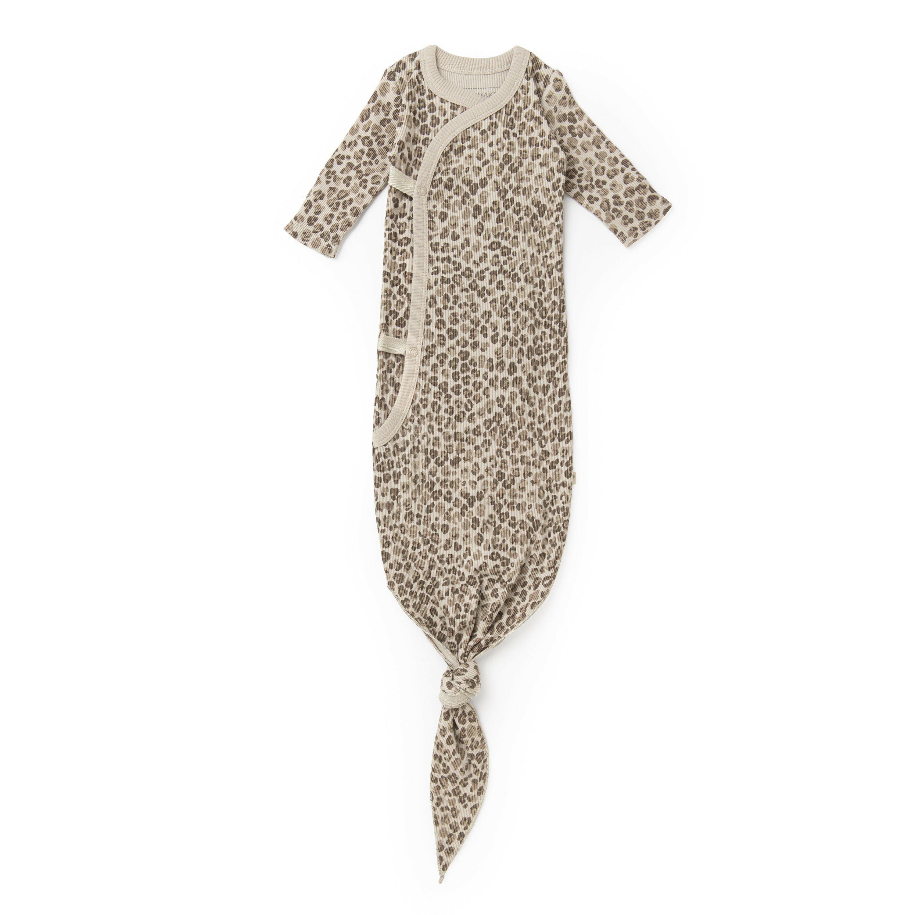 Organic Baby Sleep Gown Knotted - Spotted Kimono Knotted Gown Makemake Organics