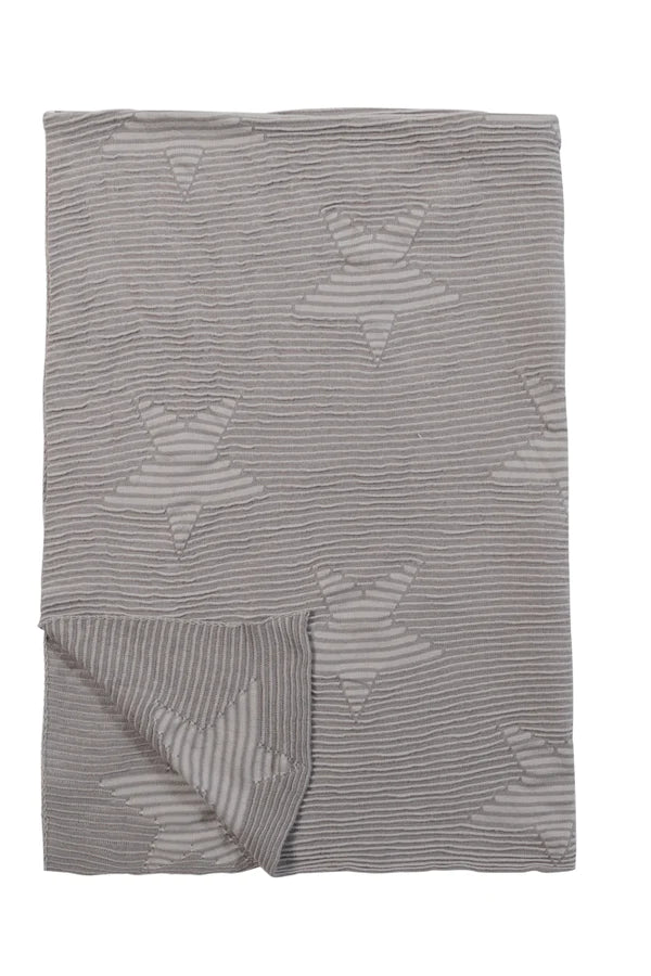 KNITTED BABY BLANKET HIPPY STARS-PEARL GREY Little Wonder & Co