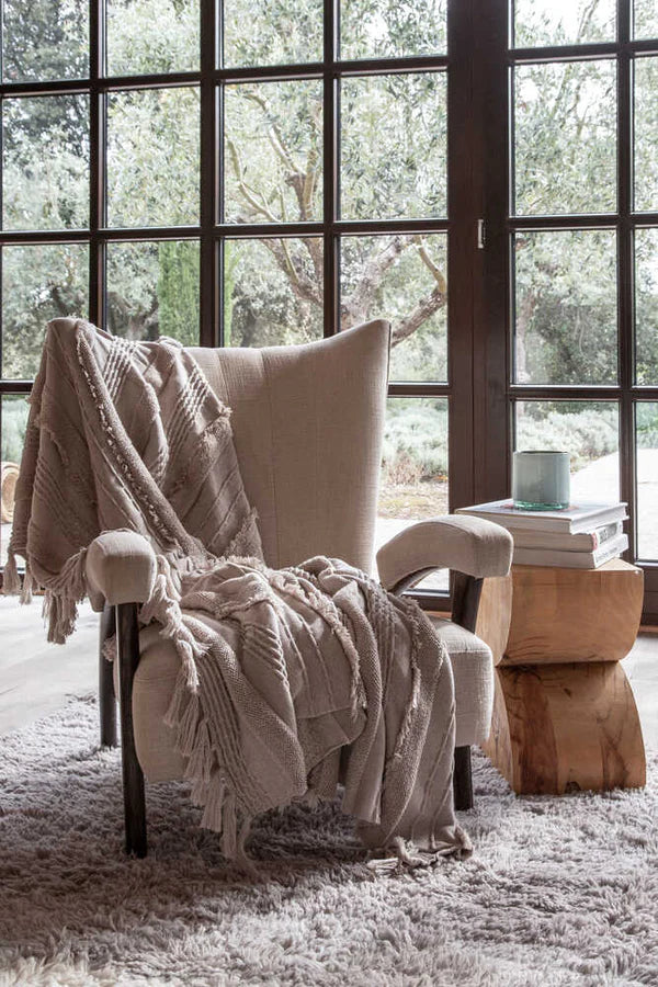 KNITTED BLANKET AIR DUNE WHITE Little Wonder & Co