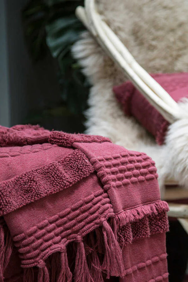 KNITTED BLANKET AIR SAVANNAH RED Little Wonder & Co