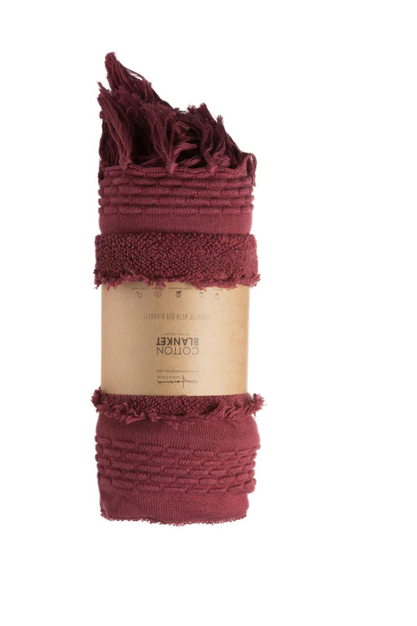 KNITTED BLANKET AIR SAVANNAH RED Little Wonder & Co