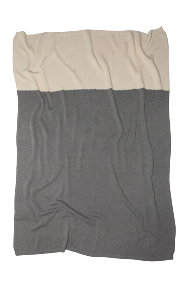 KNITTED BLANKET HONEYBEE NATURAL - GREY Little Wonder & Co