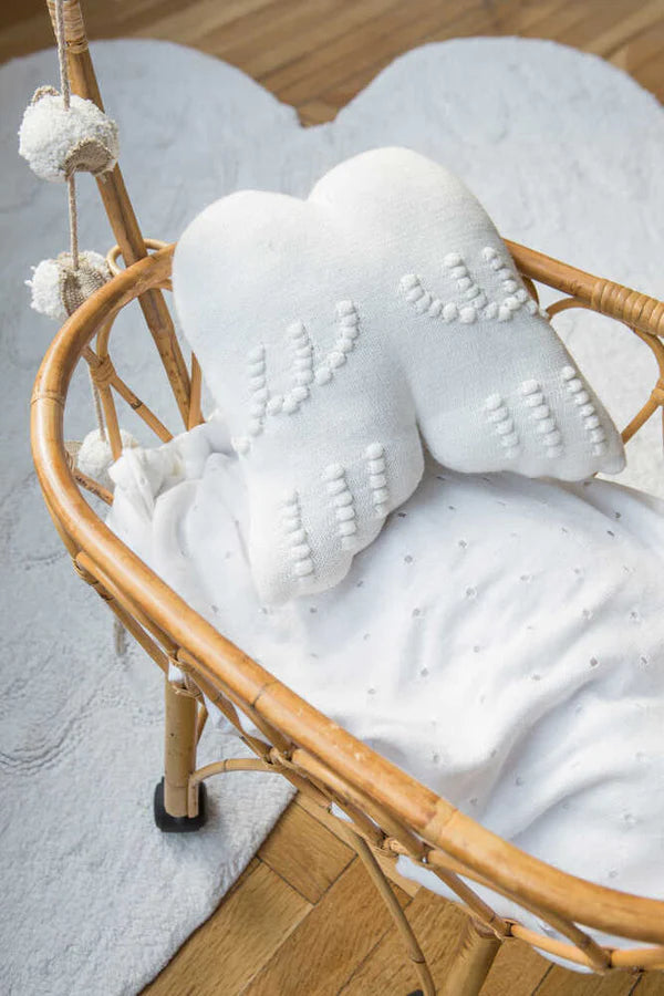 KNITTED CUSHION ANGEL WINGS Little Wonder & Co