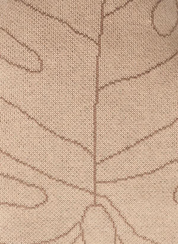 KNITTED CUSHION BABY LEAF ROSE BEIGE Little Wonder & Co