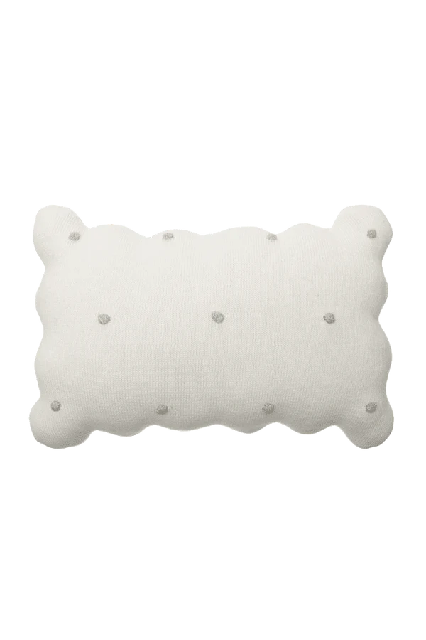 KNITTED CUSHION BISCUIT IVORY Little Wonder & Co