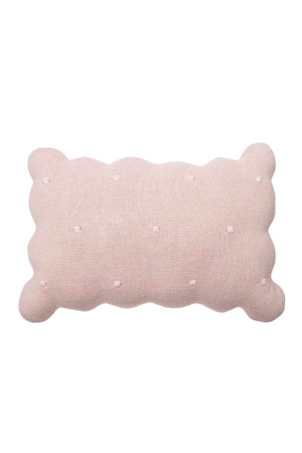 KNITTED CUSHION BISCUIT PINK Little Wonder & Co