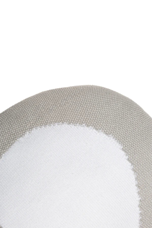 KNITTED CUSHION BONBON GREY-WHITE Little Wonder & Co