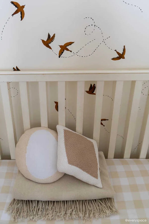 KNITTED CUSHION BONBON VANILLA-WHITE Little Wonder & Co