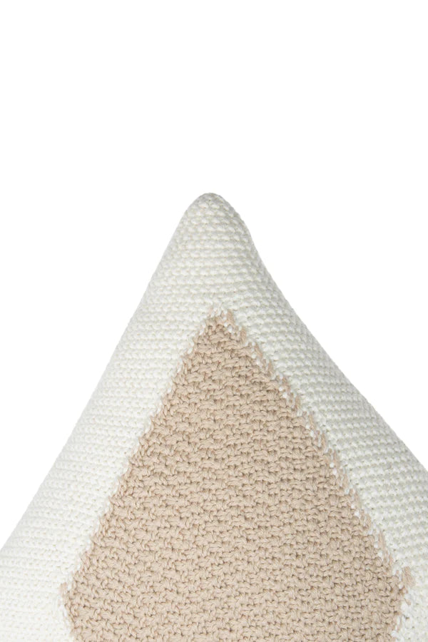 KNITTED CUSHION CANDY IVORY-LINEN Little Wonder & Co