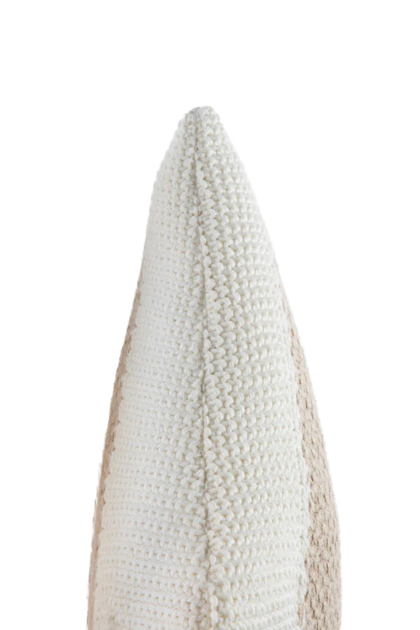 KNITTED CUSHION CANDY IVORY-LINEN Little Wonder & Co