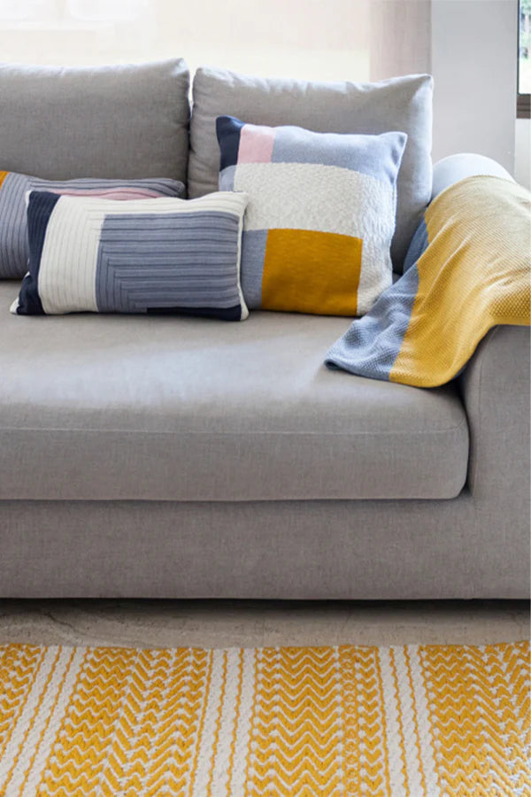 KNITTED CUSHION FLORENCIA NATURAL - GREY Little Wonder & Co