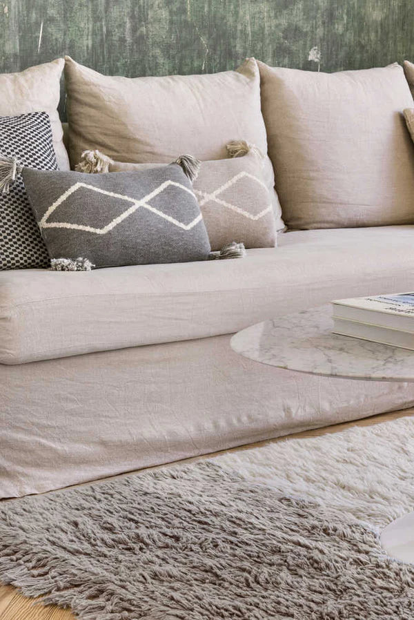 KNITTED CUSHION OASIS GREY Little Wonder & Co