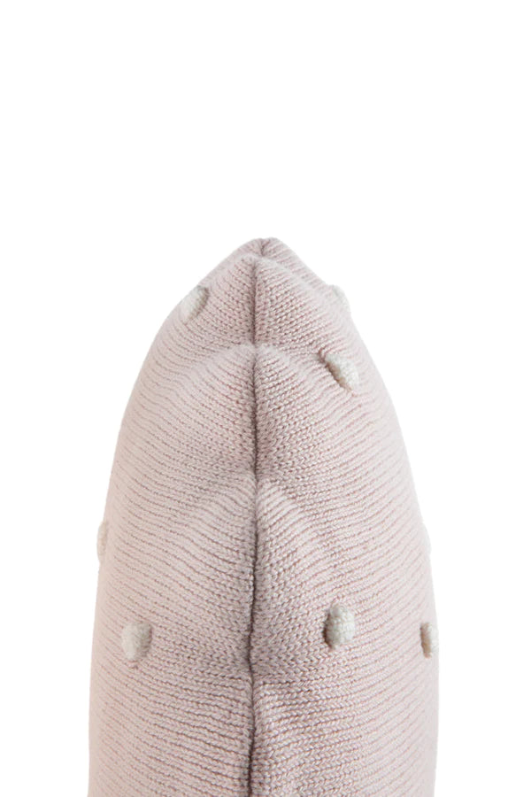 KNITTED CUSHION ROUND BISCUIT PINK Little Wonder & Co