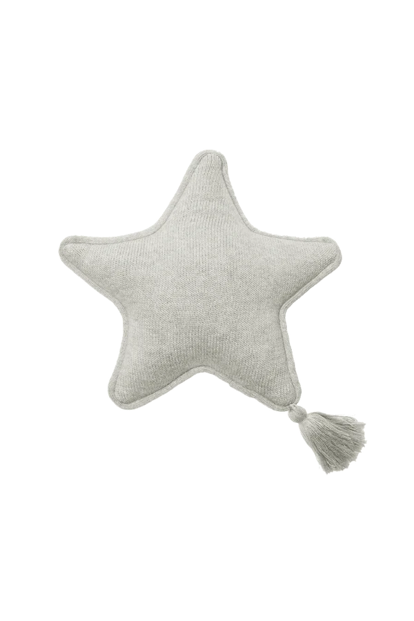 KNITTED CUSHION TWINKLE STAR GREY Little Wonder & Co