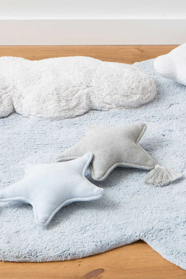 KNITTED CUSHION TWINKLE STAR GREY Little Wonder & Co