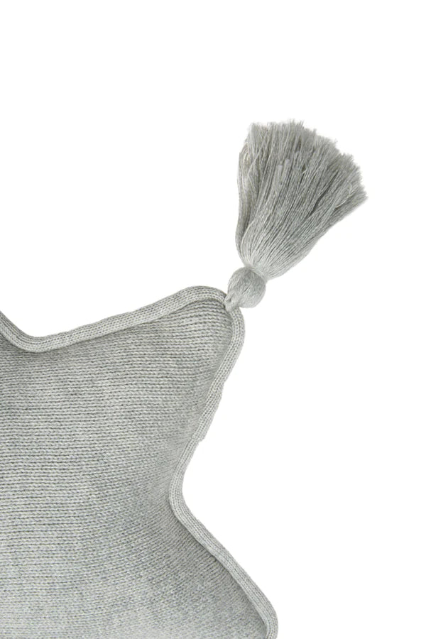 KNITTED CUSHION TWINKLE STAR GREY Little Wonder & Co