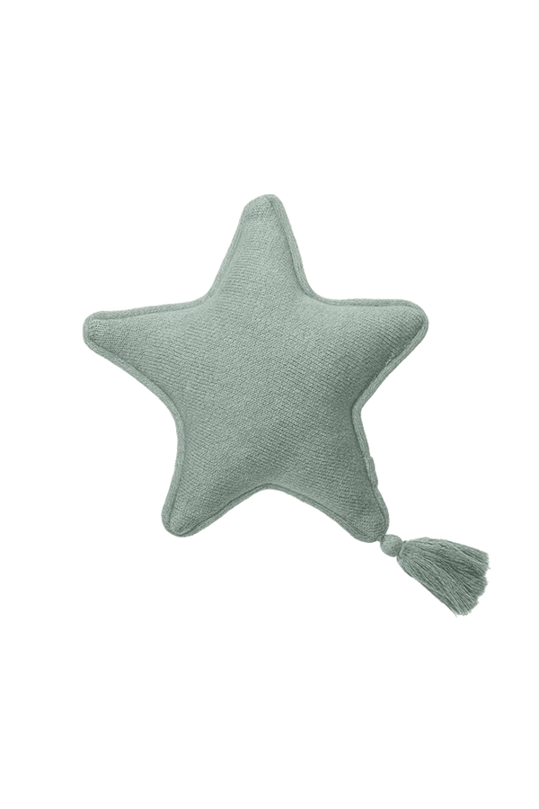 KNITTED CUSHION TWINKLE STAR INDUS BLUE Little Wonder & Co