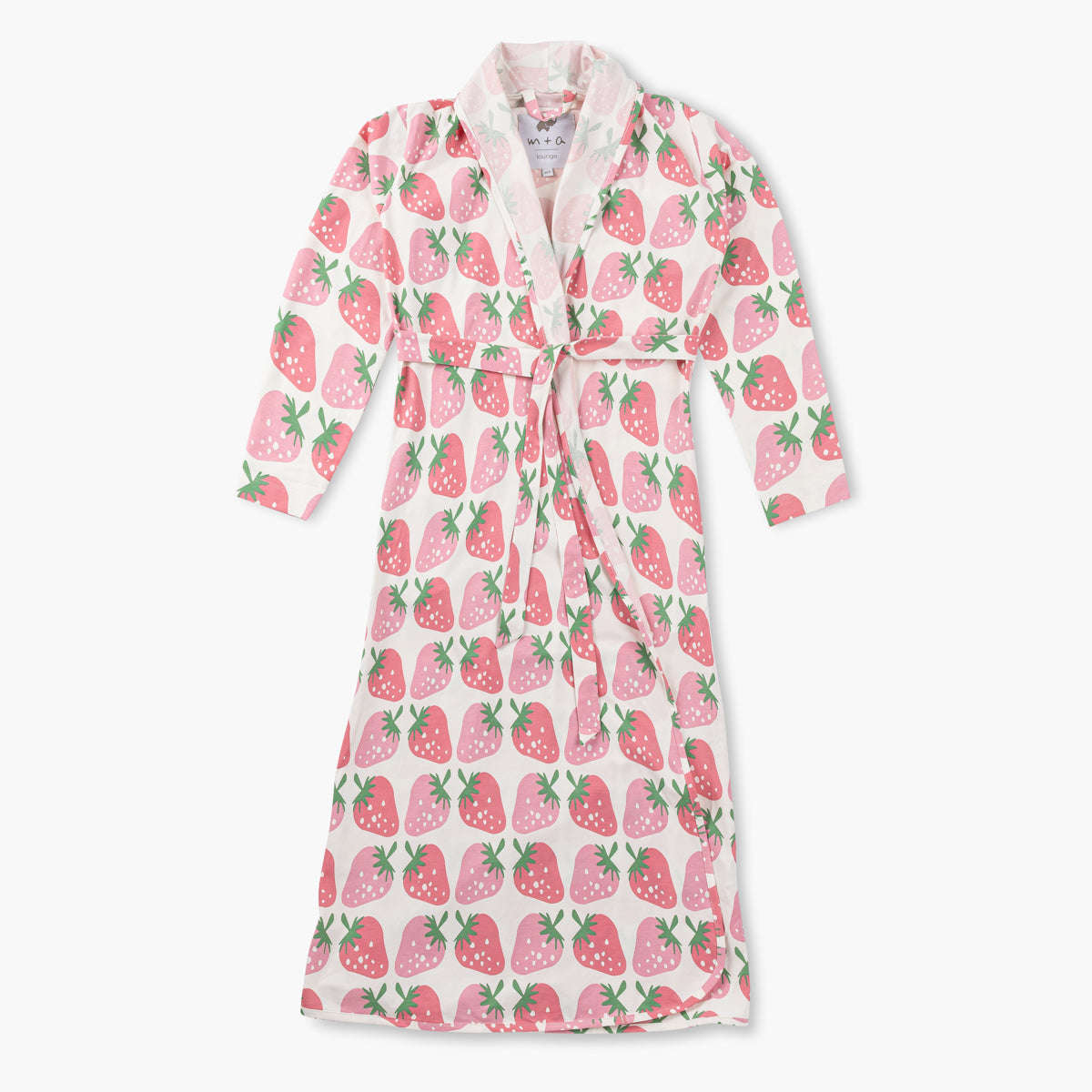 Printed Organic Lounge Robe - Strawberry Jam