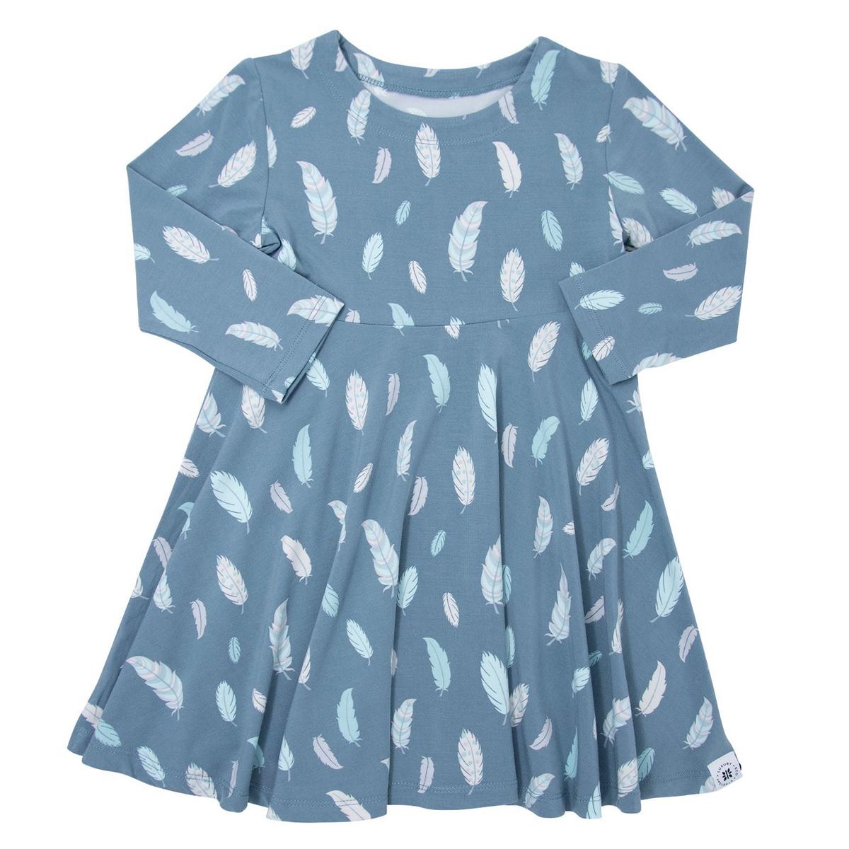 Swirly Girl Dress - Feathers