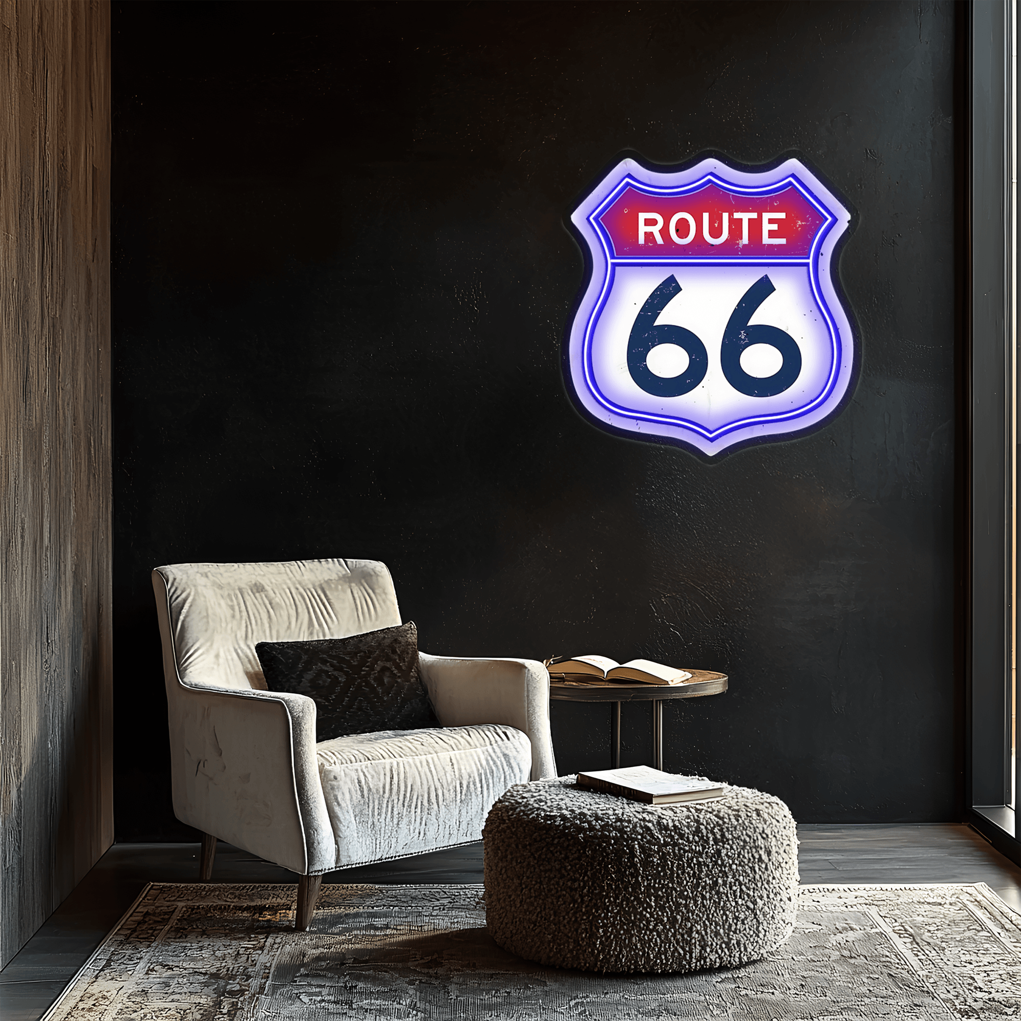 Route 66 Plexiglass Neon Art, Route 66 Neon Sign, Neon Light Sign, Neon Wall Art, Neon Sign, Neon Light Sign, Neon Gifts, Gamer Gifts