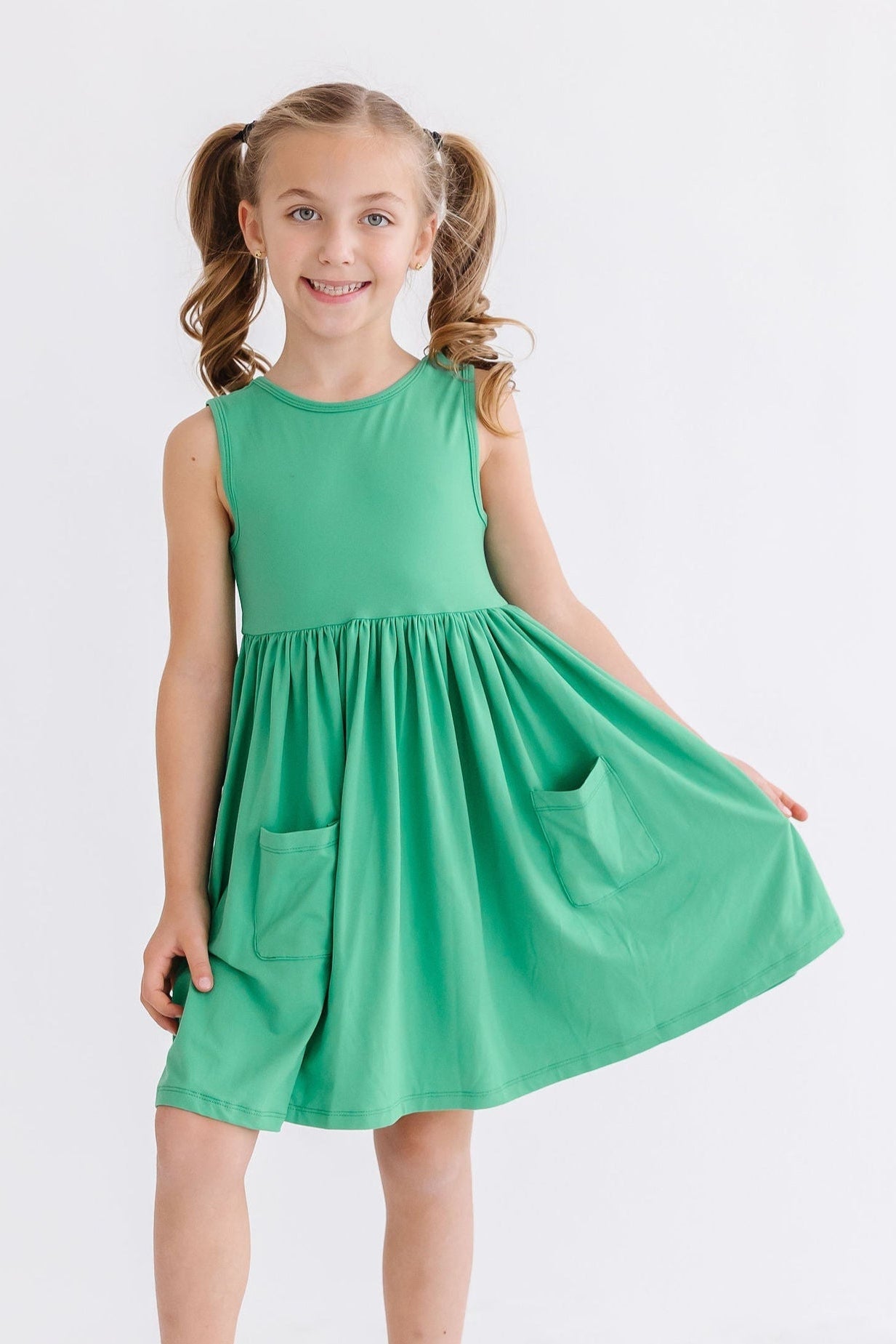 Kelly Green Tank Pocket Twirl Dress
