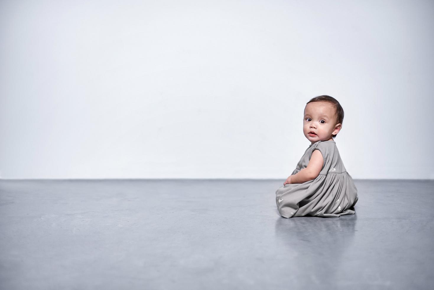 Baby Fit & Flare Dress - Grey