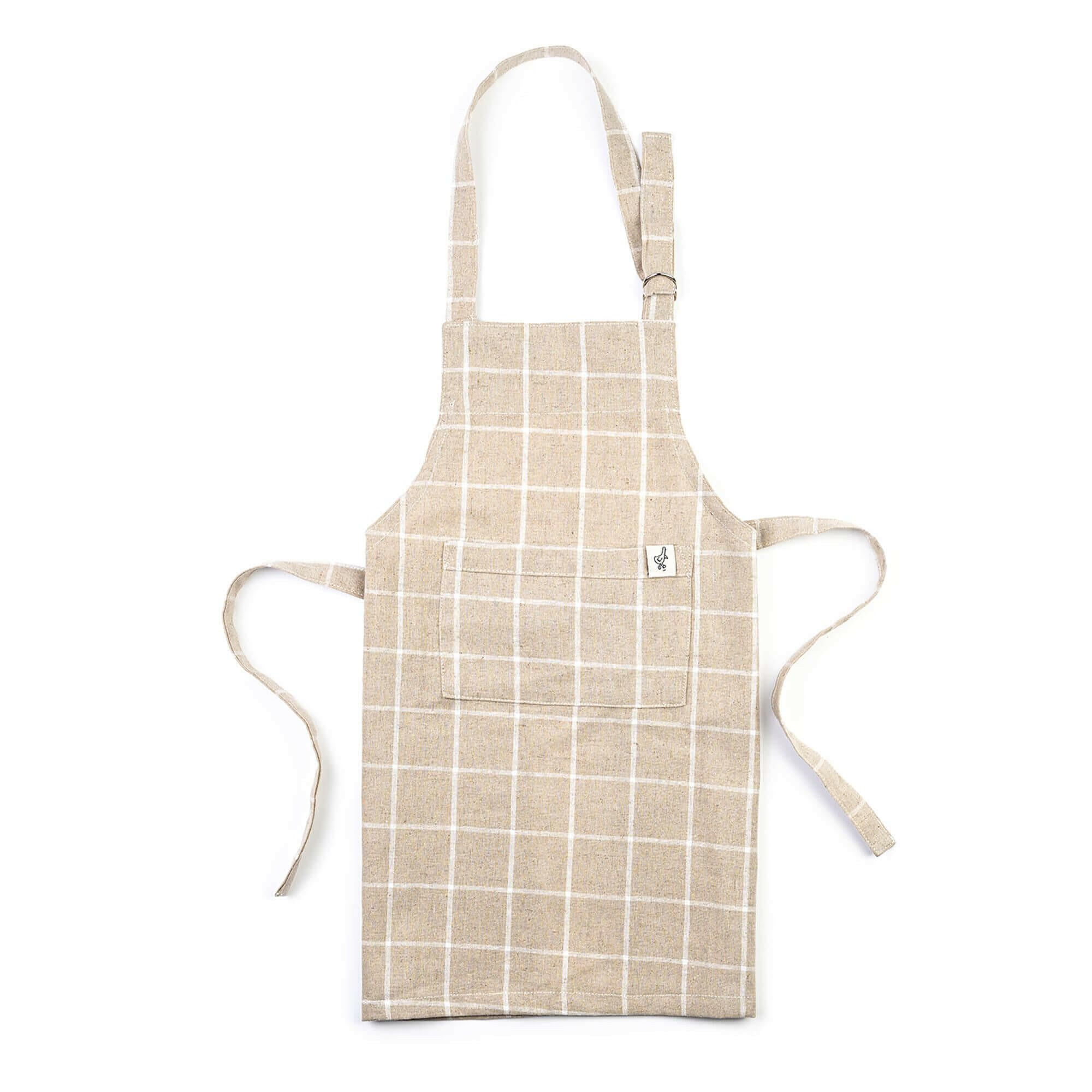 Child's Apron Play Kitchen Accessories Milton & Goose Tan Windowpane