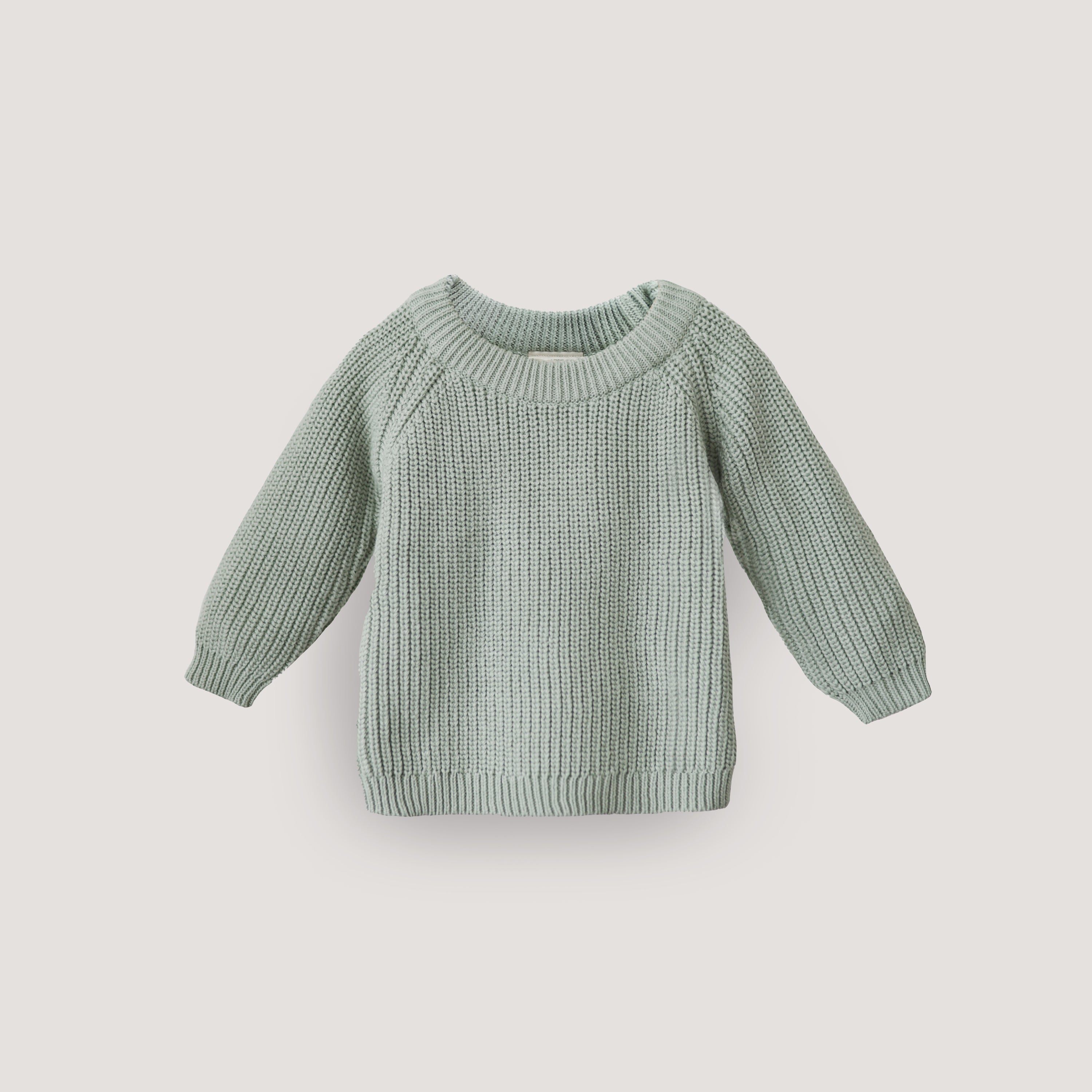 Chunky Knit Sweater Baby Clothes Mushie Light Mint 0-3 Months