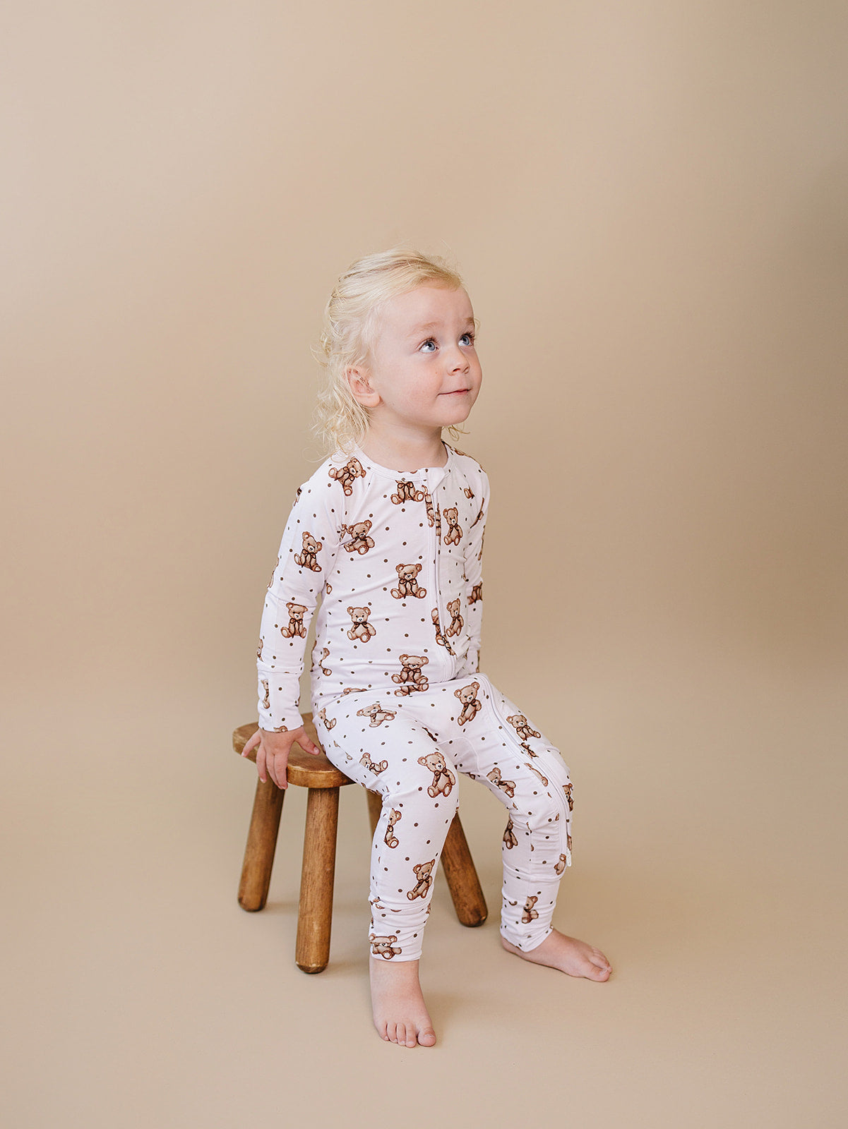 Bamboo Zip Romper | Cute Bear