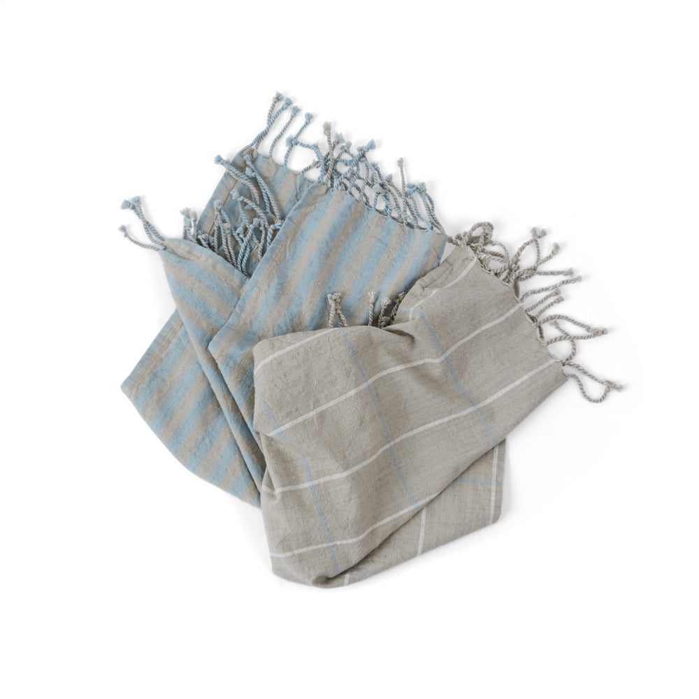 Gobi Tea Towel - 2 Pcs/Pack - Tourmaline / Grey