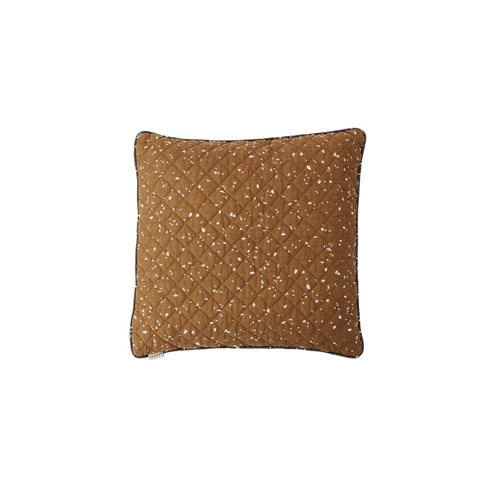 Quilted Aya Cushion - Caramel / Blue