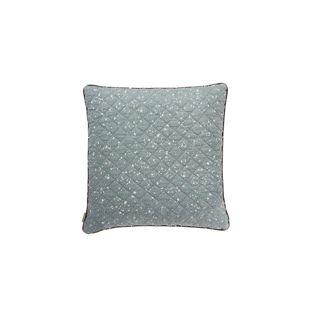 Quilted Aya Cushion - Caramel / Blue