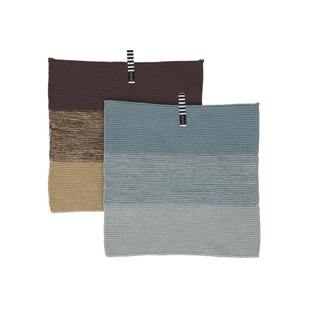 Niji Mini Dish Cloth - 2 PCS - Blue/Brown