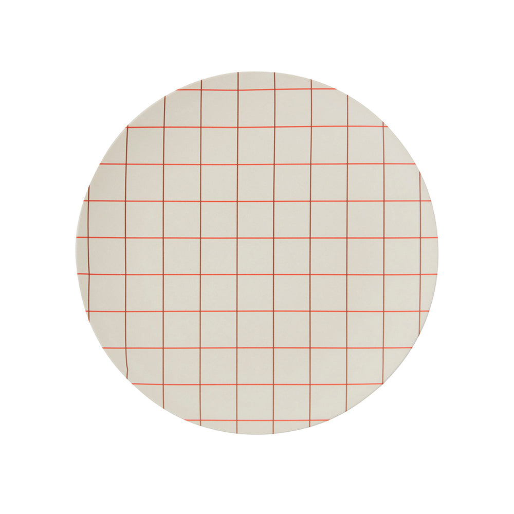 Grid Large Tray in Cherry Red