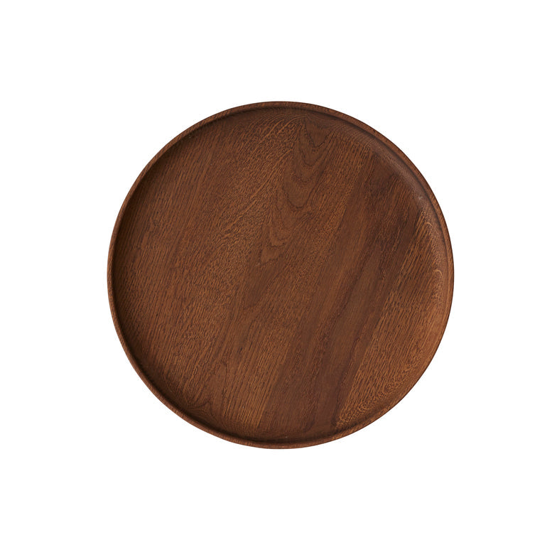 Inka Wood Tray Round - Large - Dark