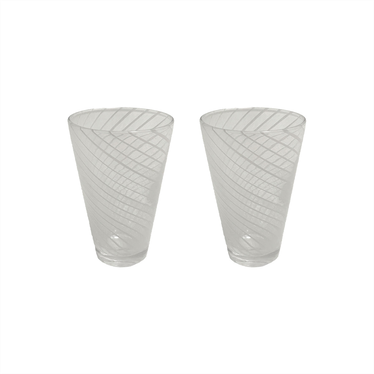 Yuka Groove Glass Set in White