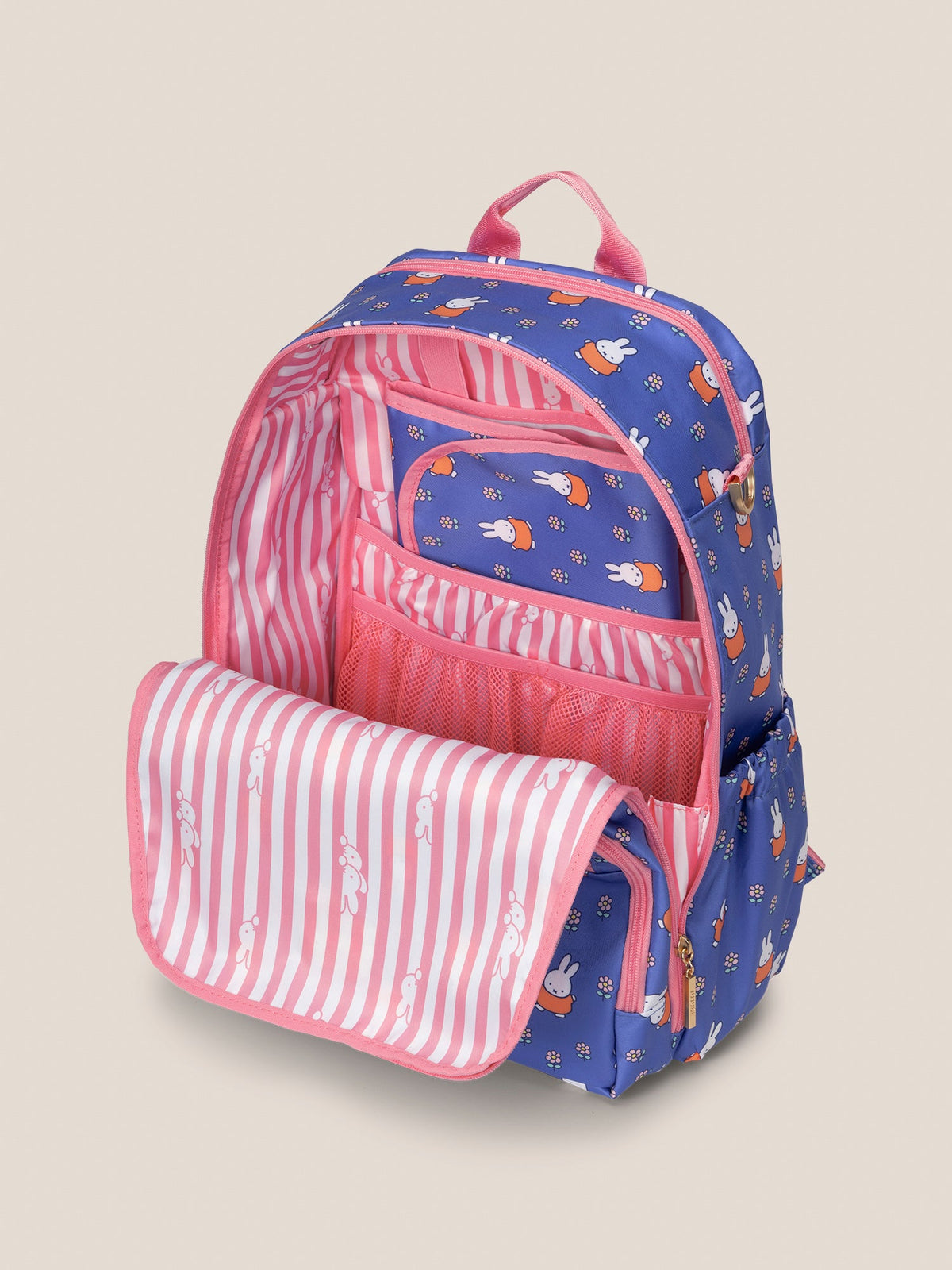 Miffy Flower Fields Zealous Diaper Bag Backpack - Blue & Orange