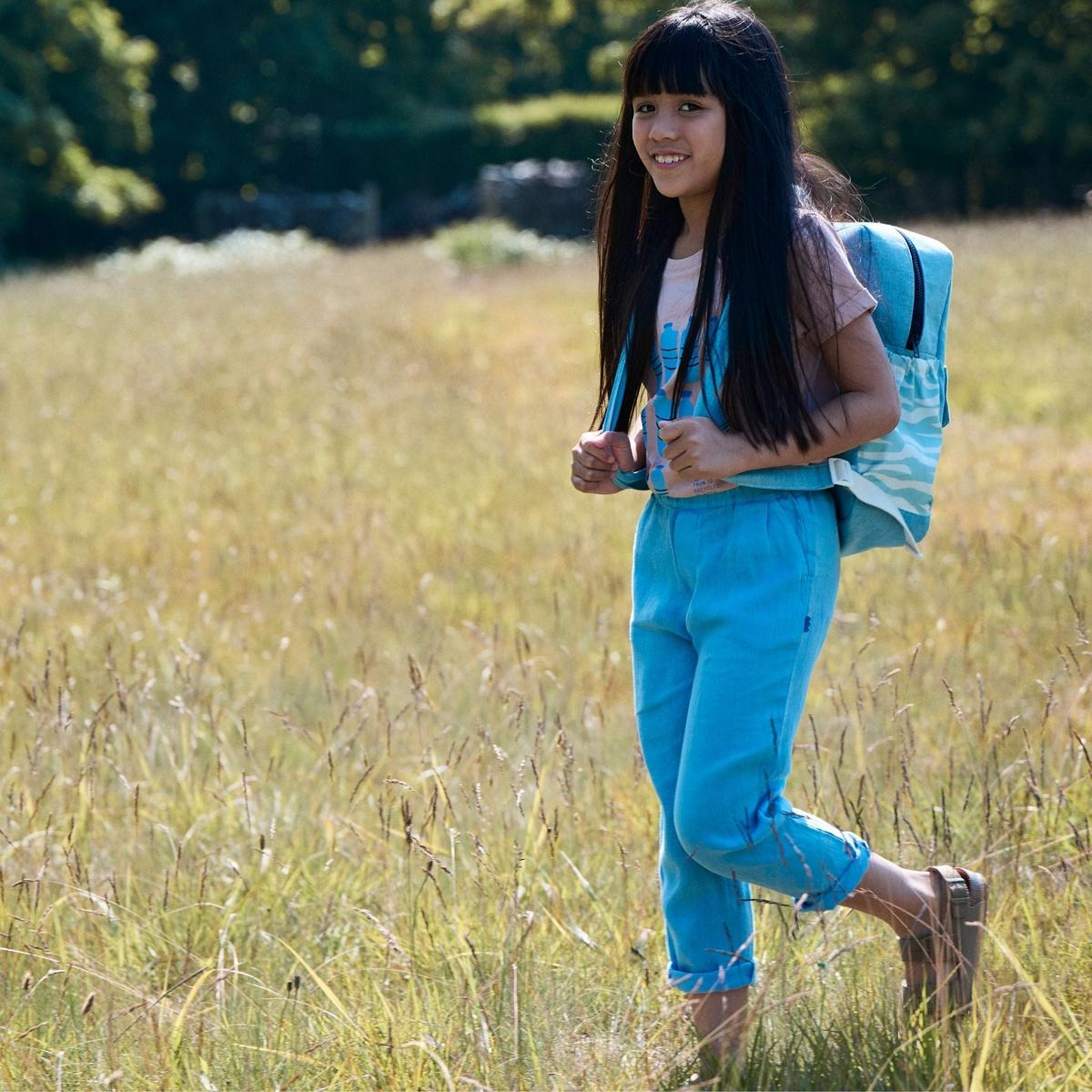 Recycled Cotton Ten Bottle Kid T-shirt - Misty Rose/della Blue