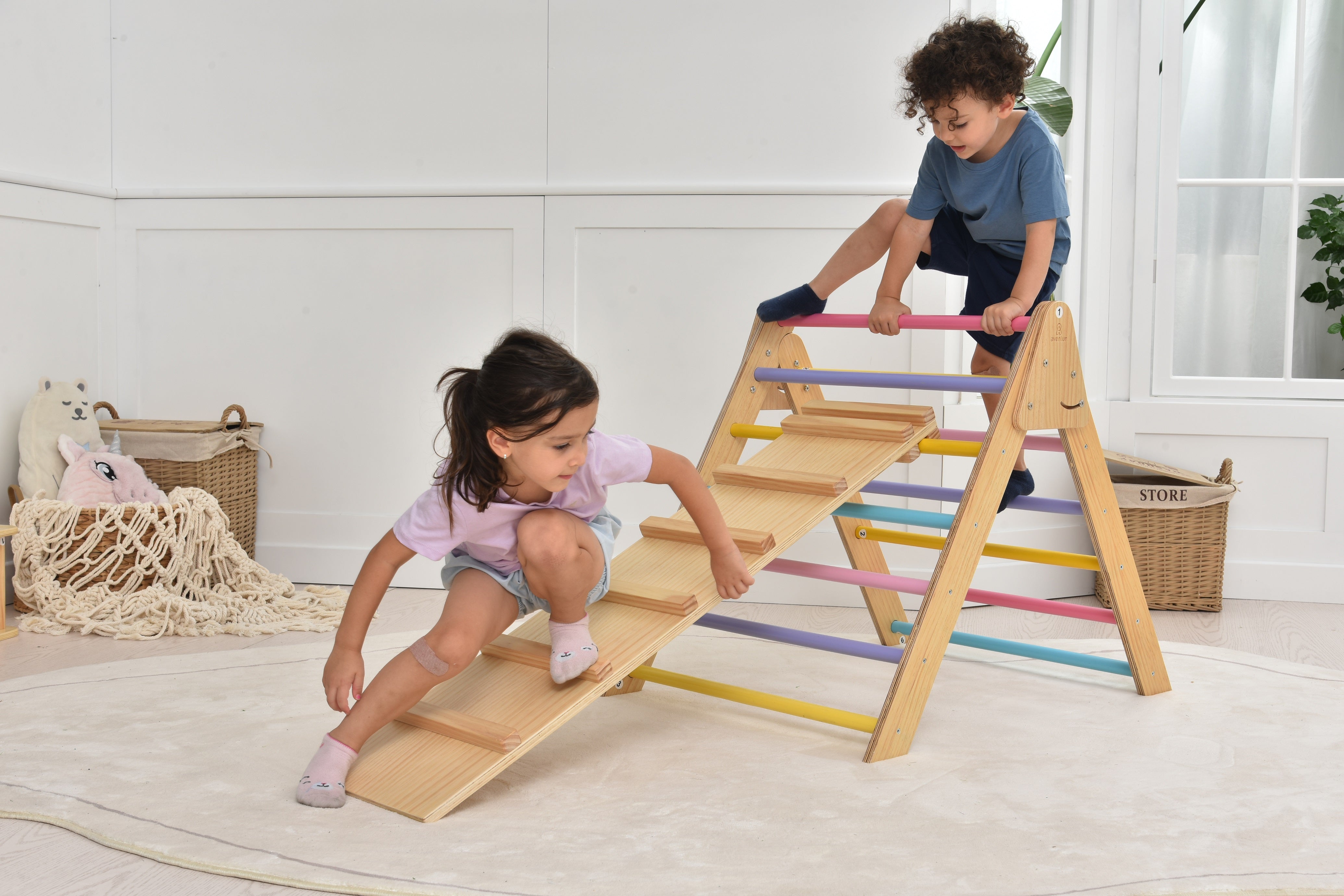 Olive- Pikler Triangle Ladder and Climber Slide - Multiple Sizes Indoor Avenlur.com