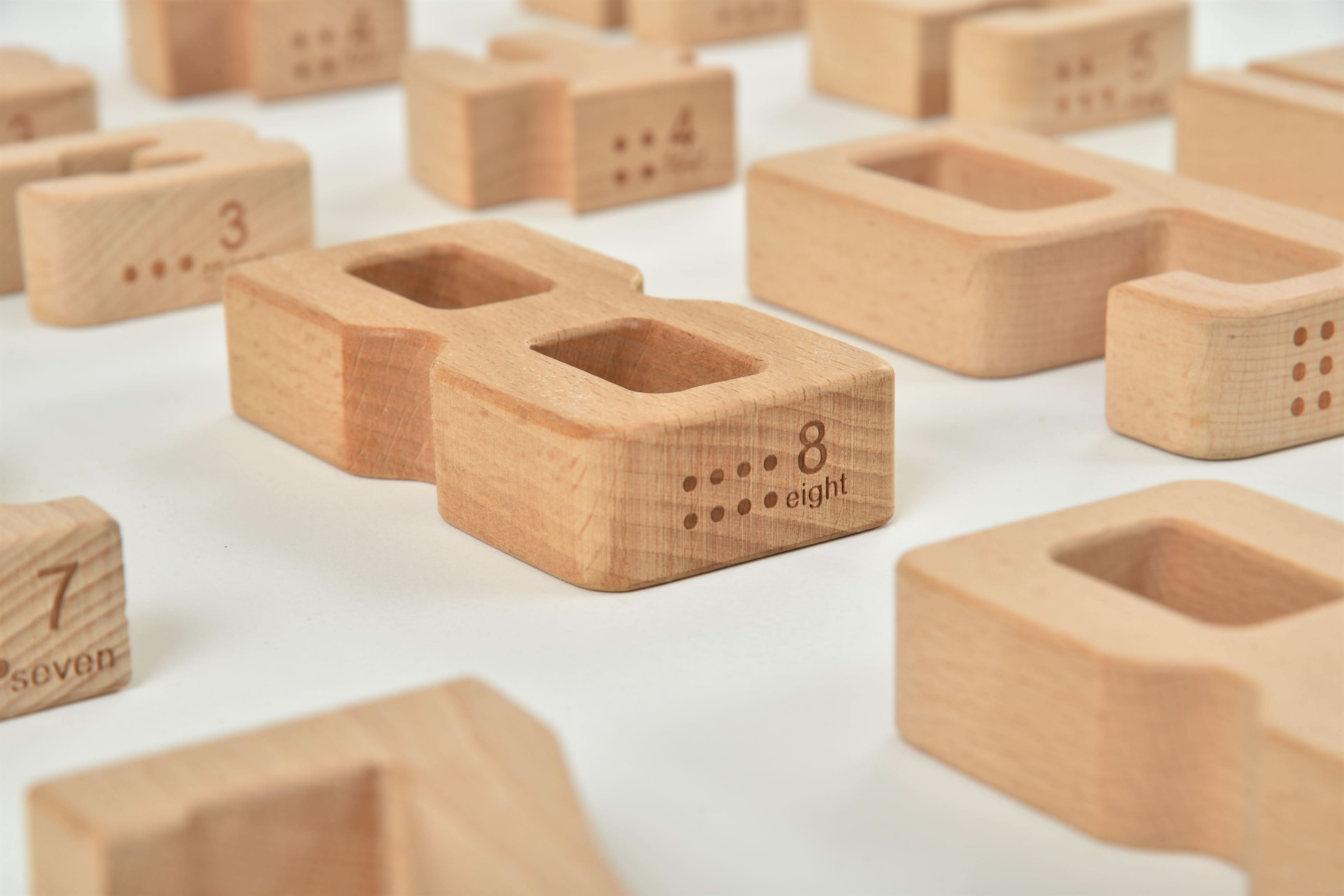 Montessori Wooden Number Height Blocks – Self-Correcting Math Learning Set