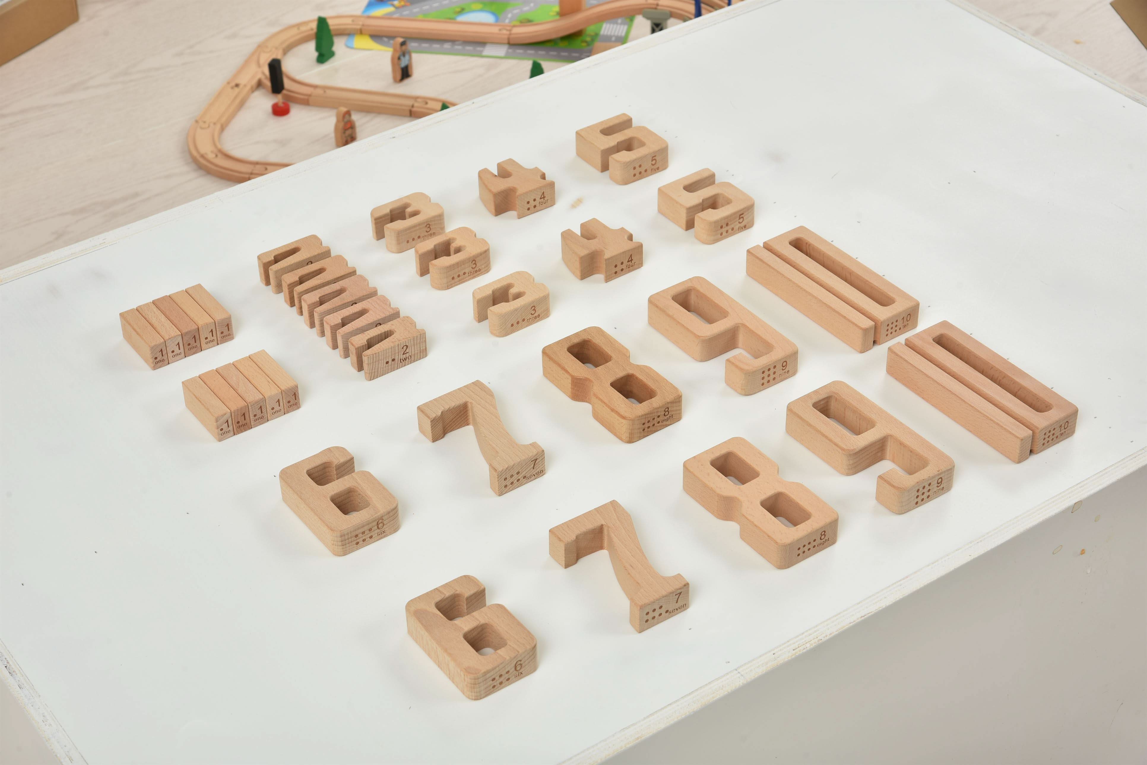 Montessori Wooden Number Height Blocks – Self-Correcting Math Learning Set