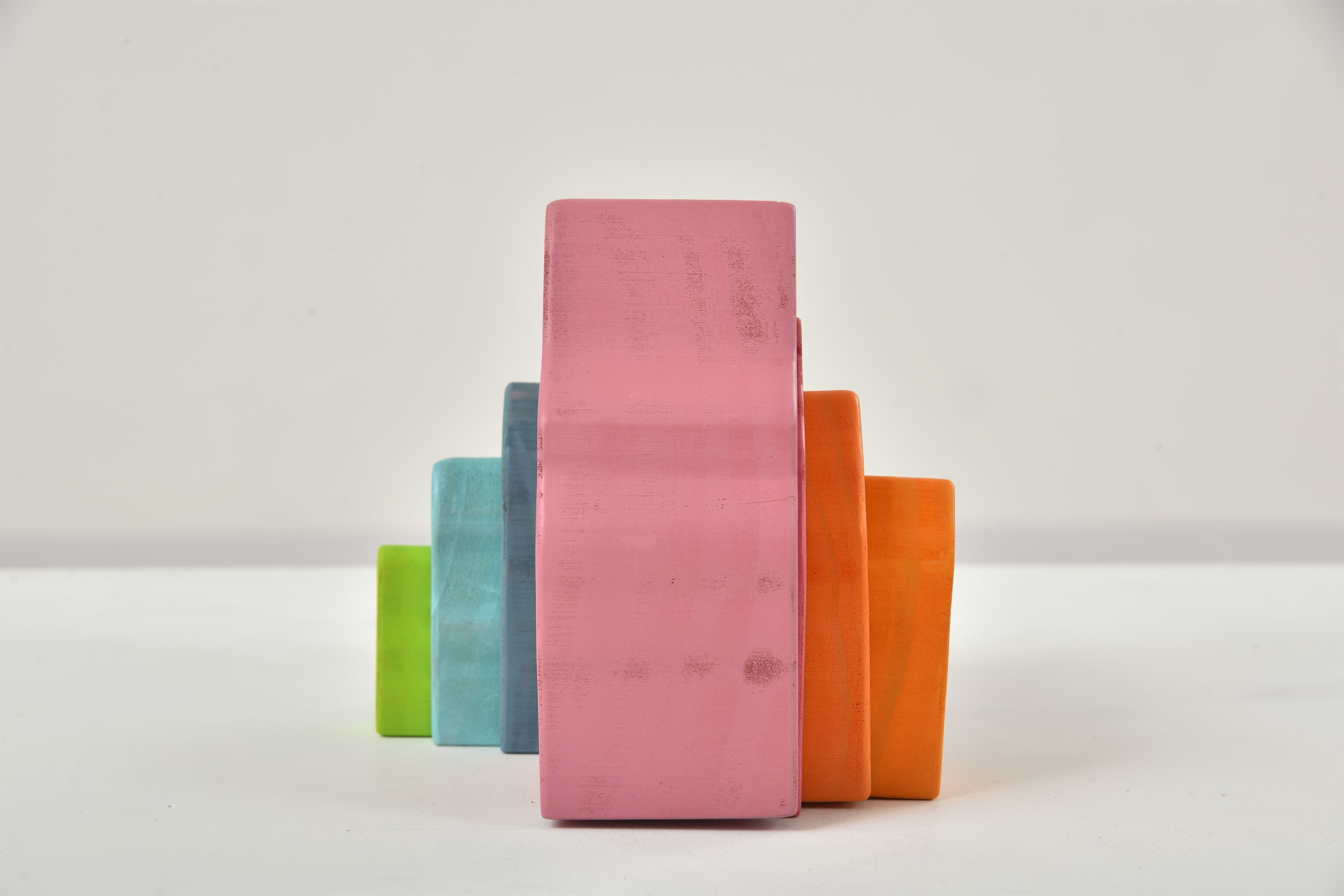 Wooden Mountain Rainbow Stacker Toy Puzzle Blocks Indoor Avenlur.com