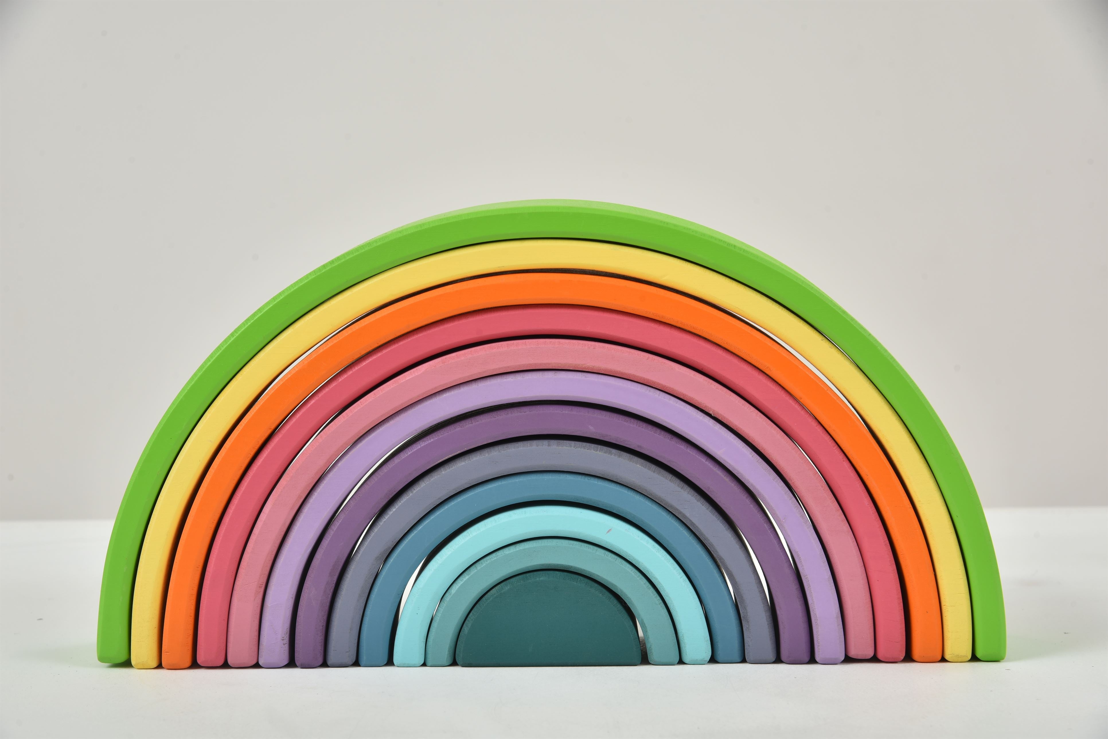 Wooden Rainbow Stacker Blocks Indoor Avenlur.com