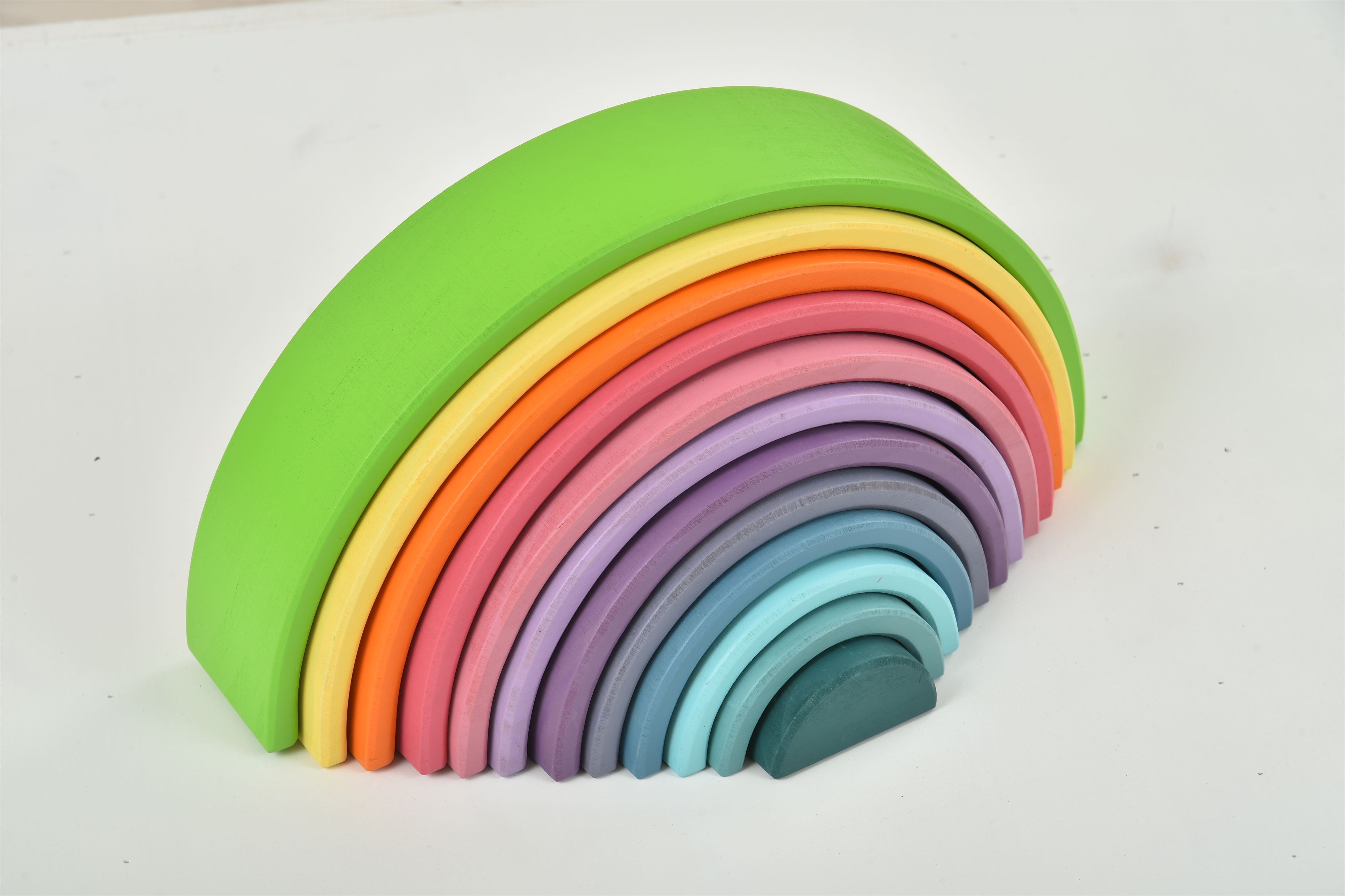Wooden Rainbow Stacker Blocks Indoor Avenlur.com