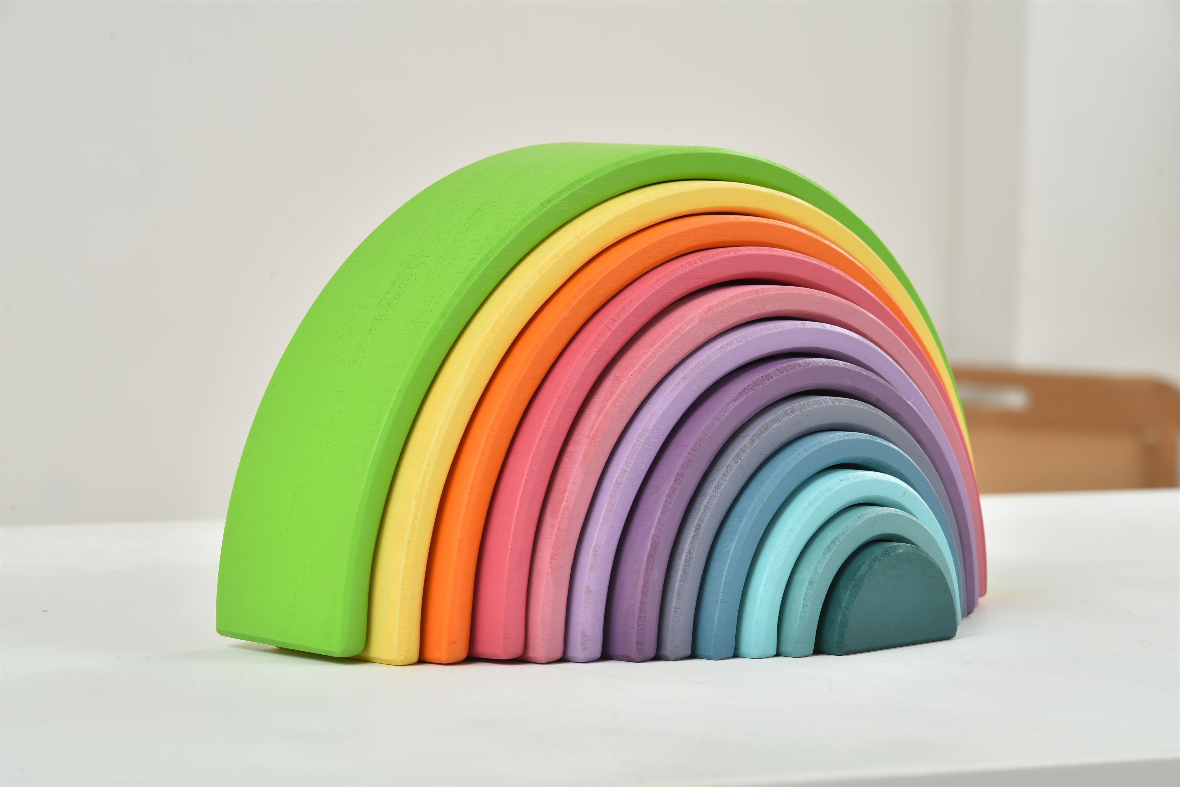 Wooden Rainbow Stacker Blocks Indoor Avenlur.com