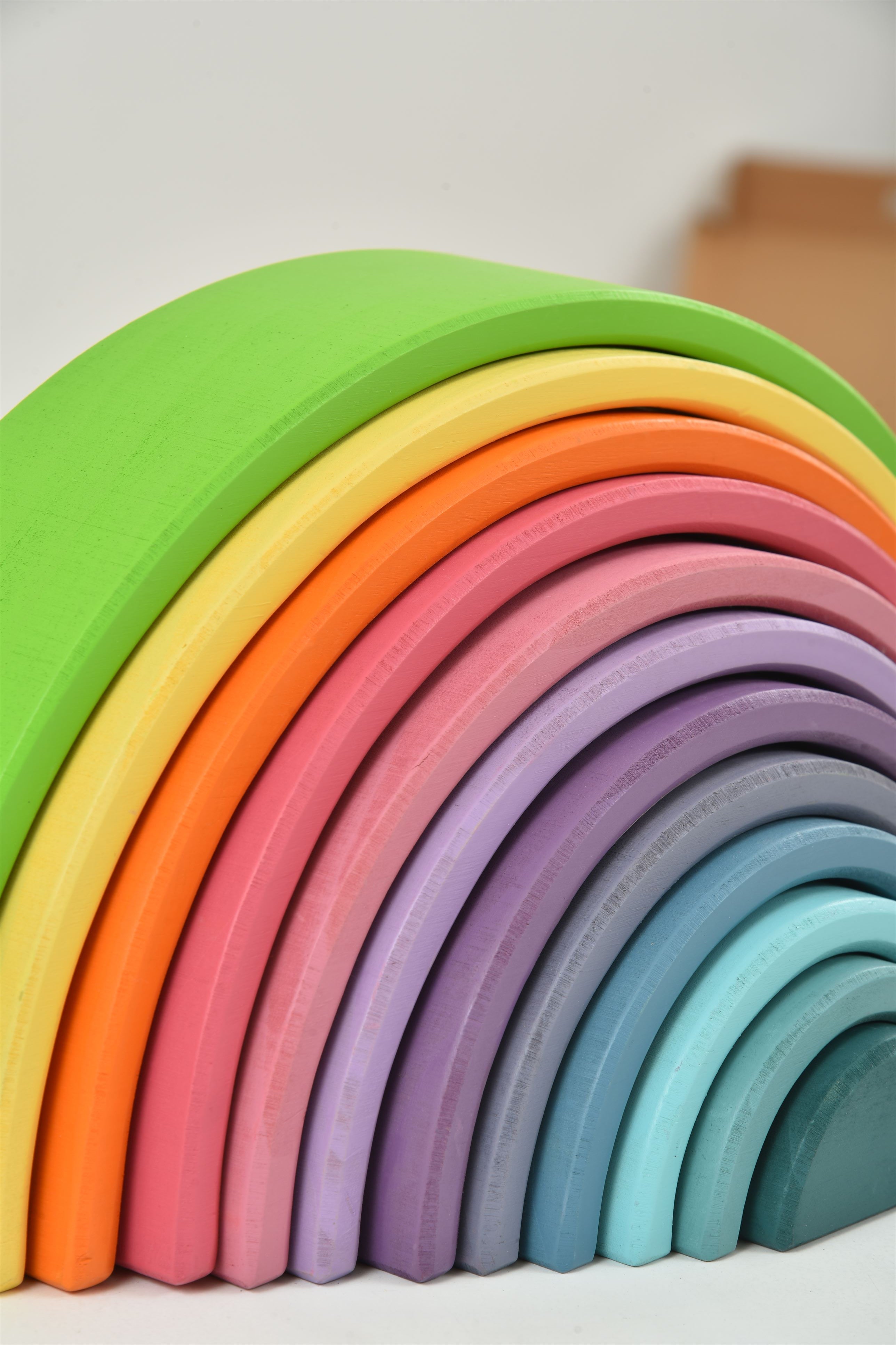 Wooden Rainbow Stacker Blocks Indoor Avenlur.com